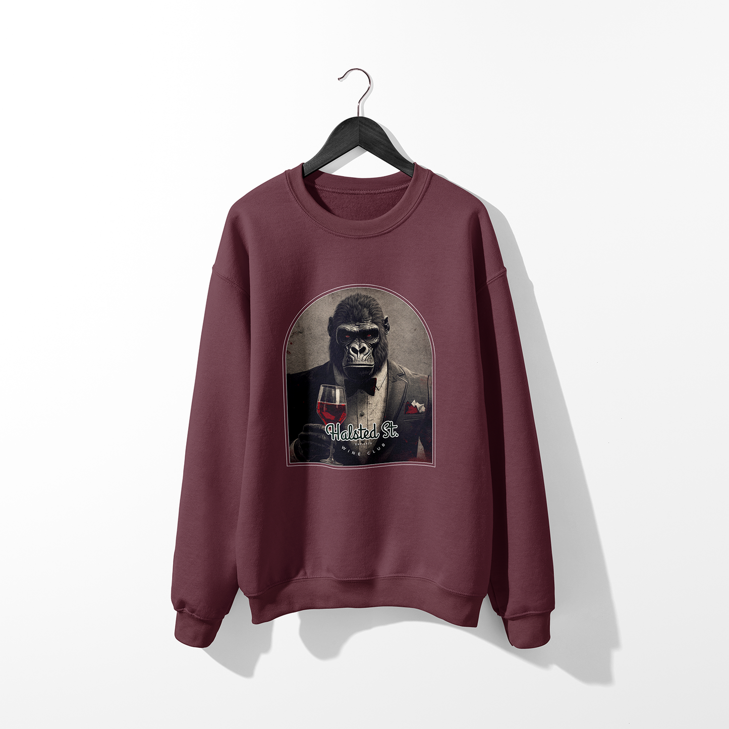 Halsted Street Crew Neck Sweater - Burgundy / Small