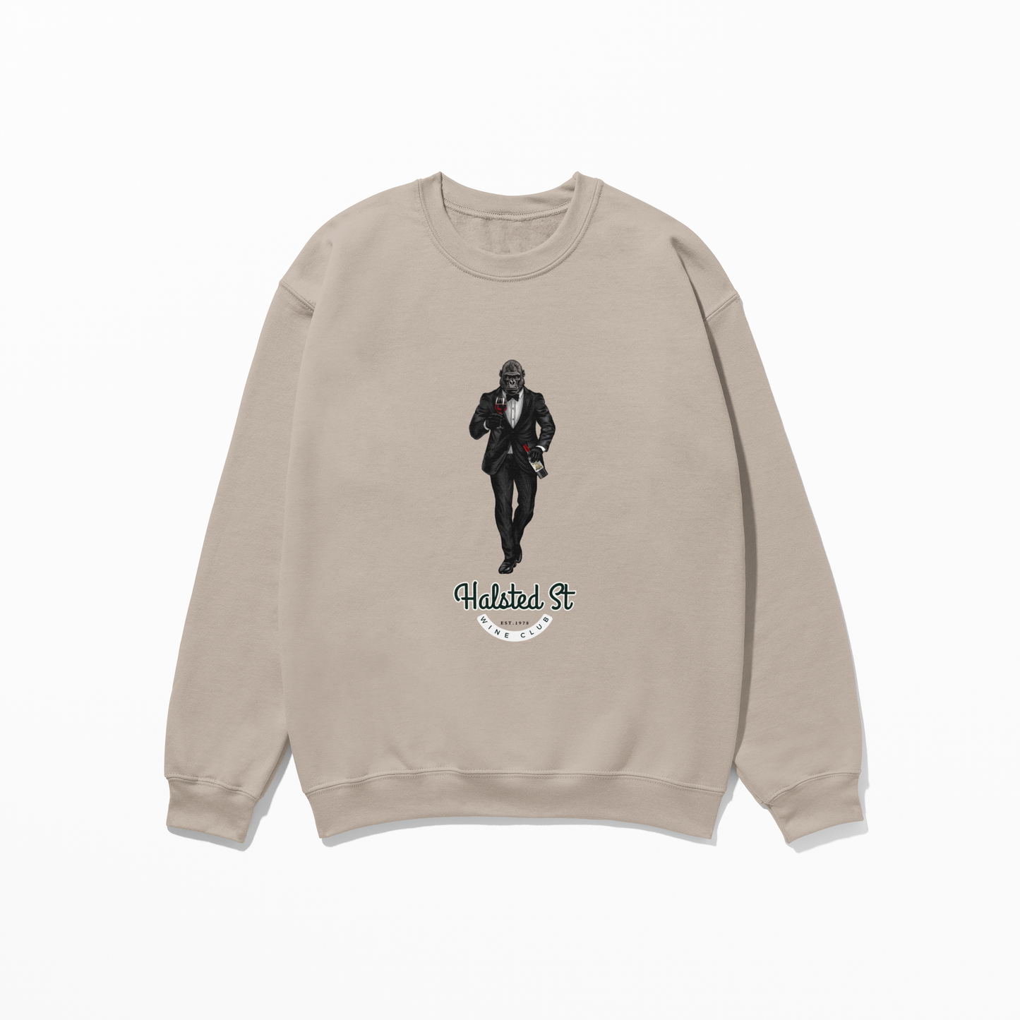 Halsted Street Wine Club Crew Neck Sweater - Sand / Small