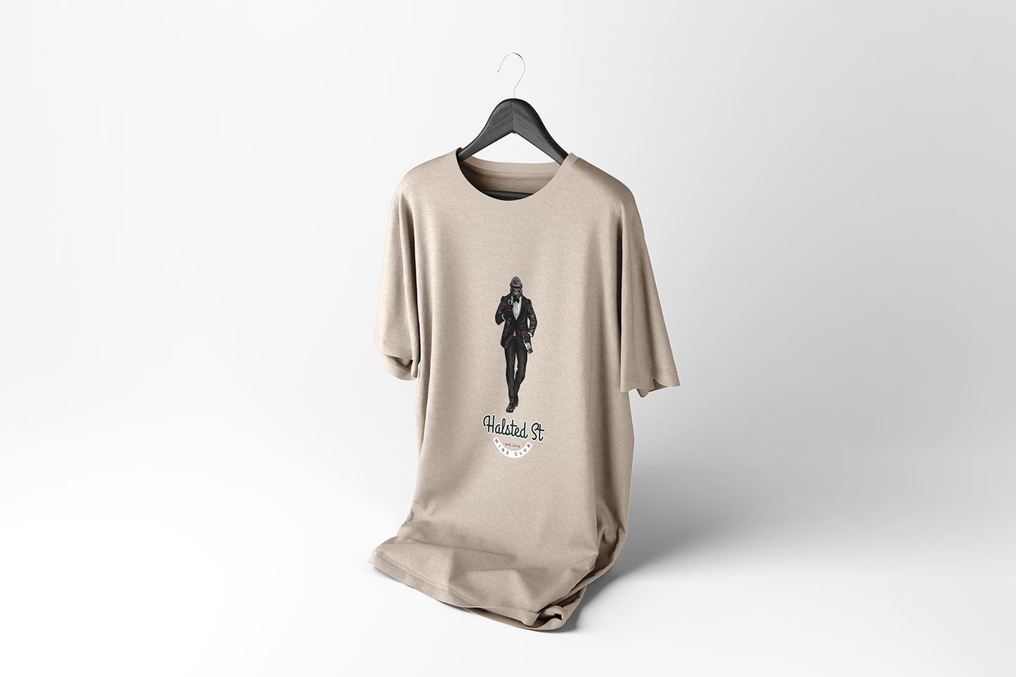 Halsted Street Wine Club T-Shirt - Sand / Small
